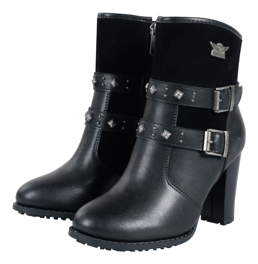Women’s Midnight Rider Heeled Motorcycle Boots — Women's Boots, Hasbro Leather
