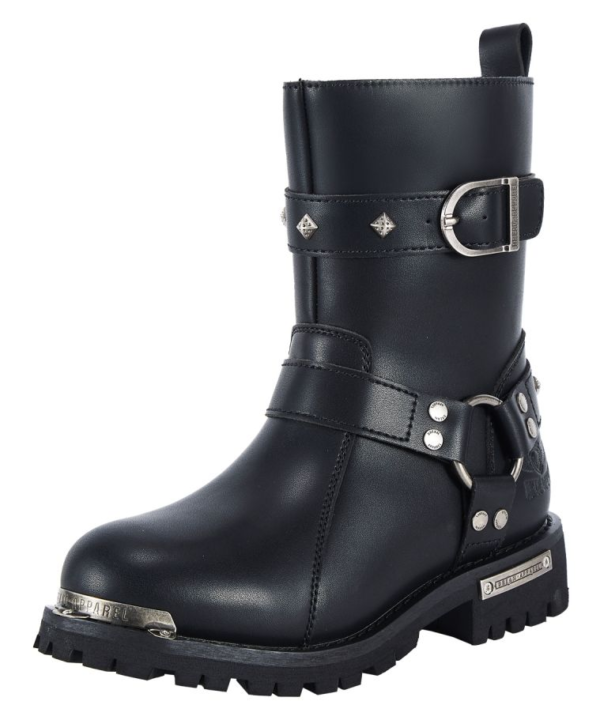 Women’s Studded Harness Motorcycle Boots — Women's Boots, Hasbro Leather