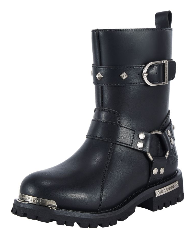 Women’s Studded Harness Motorcycle Boots — Women's Boots, Hasbro Leather