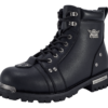 Men’s Waterproof Motorcycle Riding Boots — Black Side Zipper Low Heel — Men's Boots, Hasbro Leather