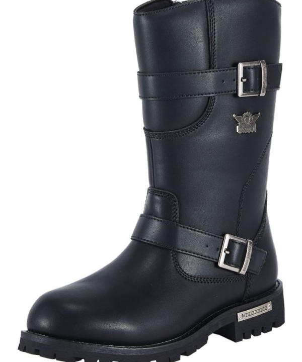 Men’s Classic Motorcycle Biker Boots — Black — Men's Boots, Hasbro Leather