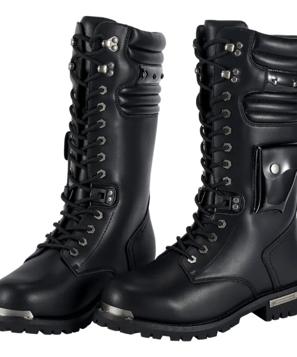 Men’s Black Biker Boots — Riding Ready — Men's Boots, Hasbro Leather