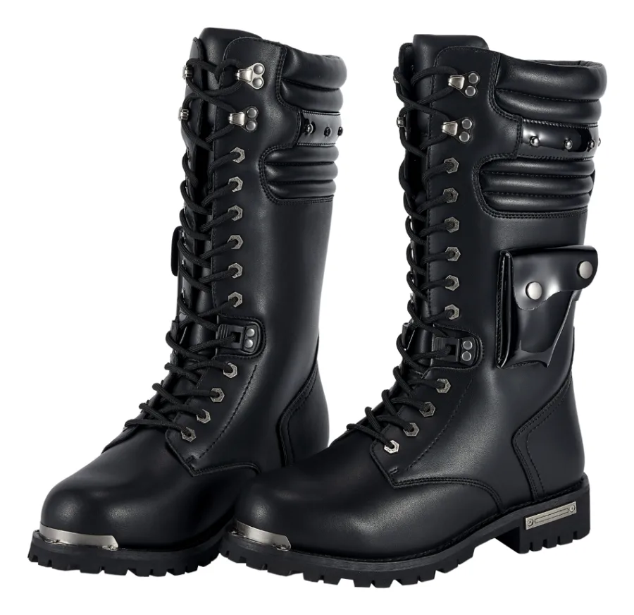 Men’s Black Biker Boots — Riding Ready — Men's Boots, Hasbro Leather