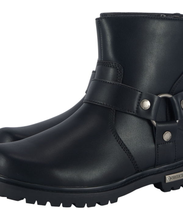 Men’s Motorcycle Biker Boots — Classic Black — Men's Boots, Hasbro Leather