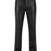Slim Fit Cowhide Biker Leather Pants