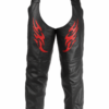 Flame Embroided Motorcycle Chaps