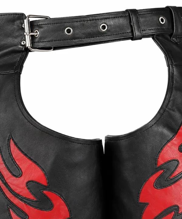 Alternative view of Flame Embroided Motorcycle Chaps