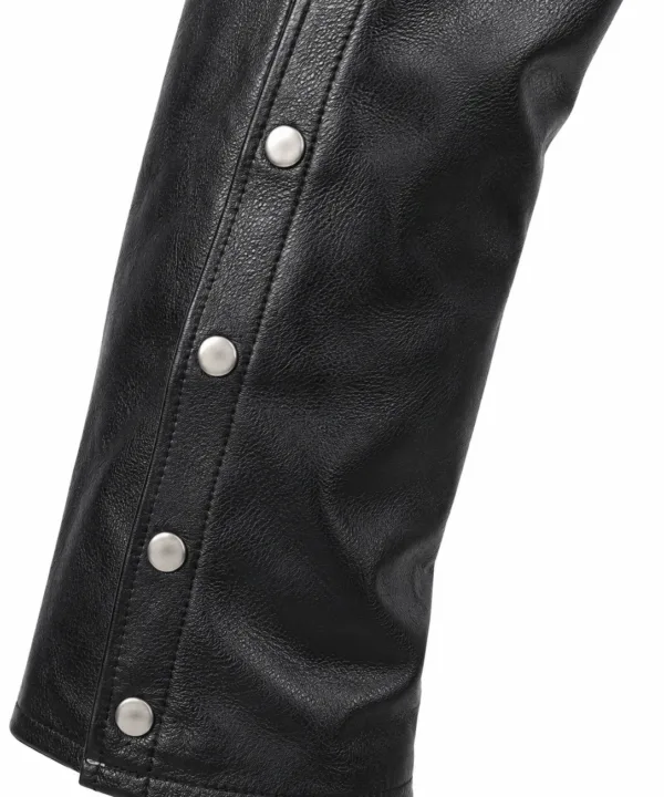 Dream Apparel Black Naked Cowhide Leather Plain Chaps With Zipout liner - Image 3