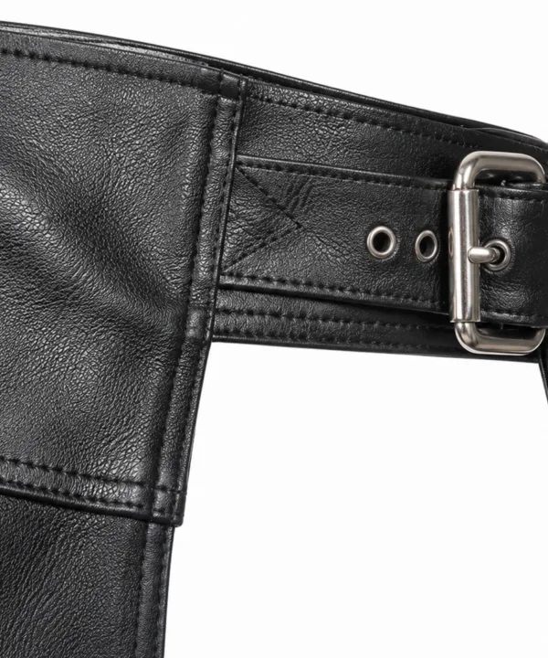 Alternative view of Dream Apparel Black Naked Cowhide Leather Plain Chaps With Zipout liner