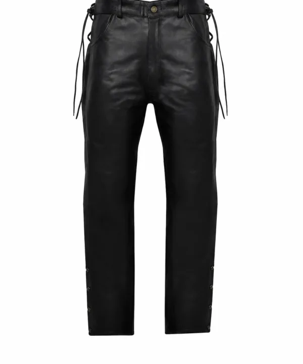 Dream Apparel Men's Leather Pants With Side Laces