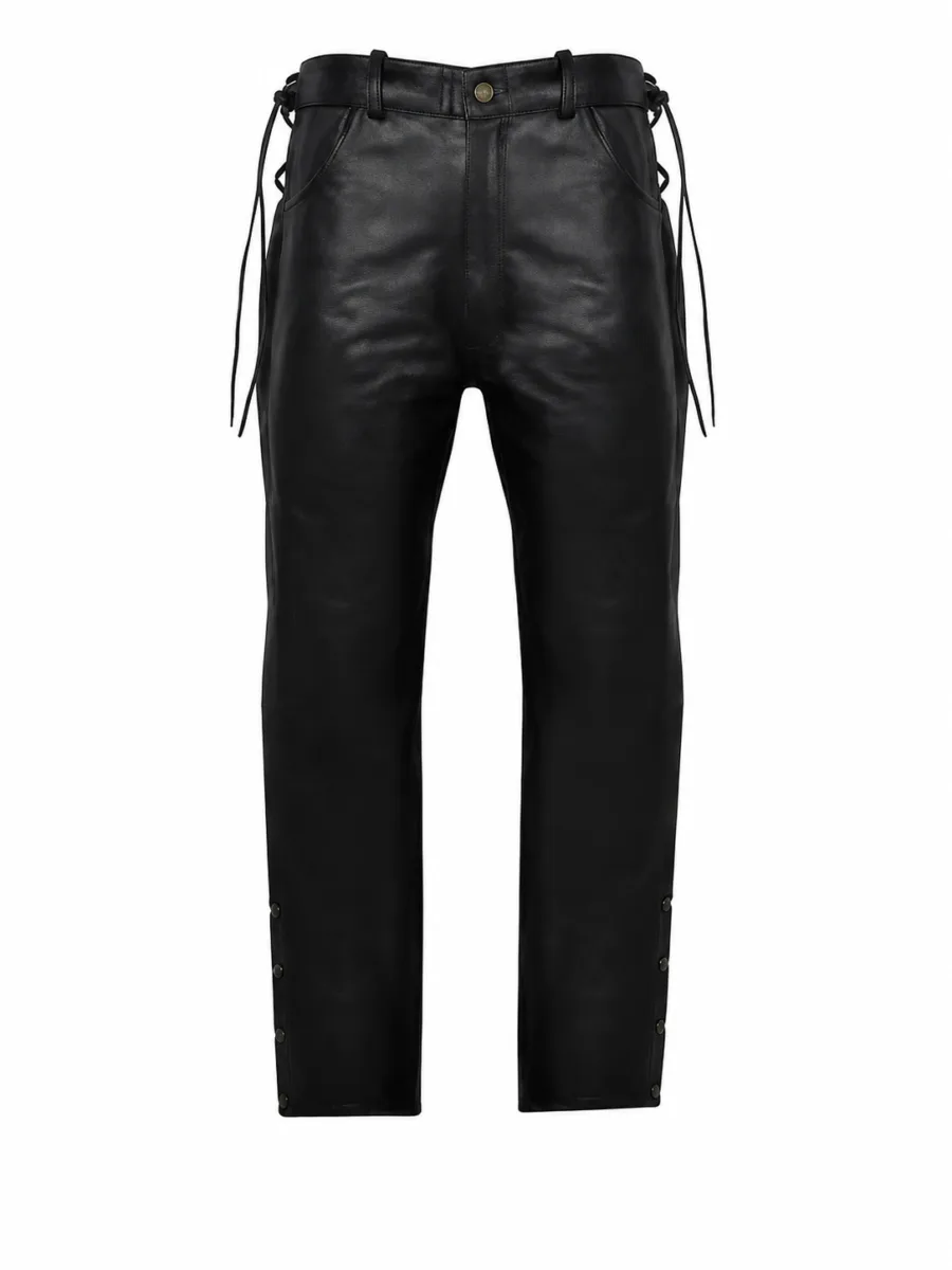 Dream Apparel Men's Leather Pants With Side Laces