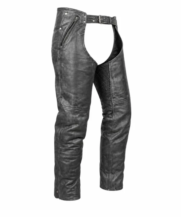 Alternative view of Naked Gray Cowhide Leather Chaps