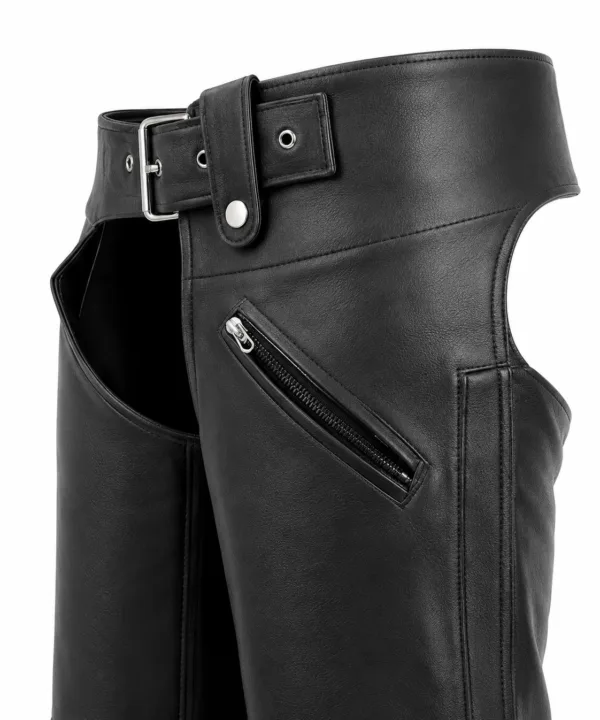 Alternative view of Women Black Leather Chaps
