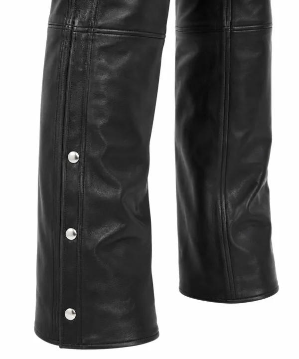Women Black Leather Chaps - Image 3