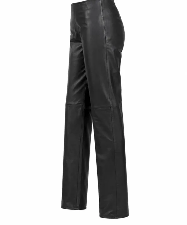 Women Hip-Hugger Straight Leg Leather Pants