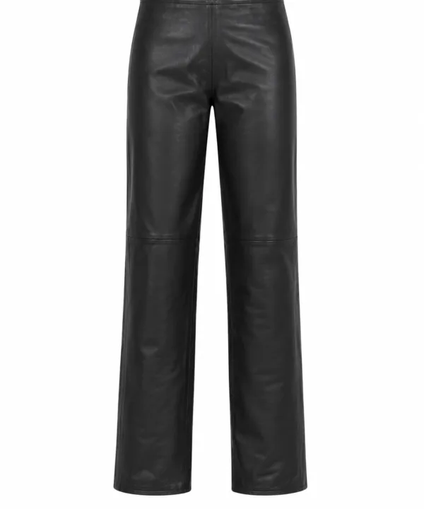 Alternative view of Women Hip-Hugger Straight Leg Leather Pants