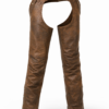 Brown Leather Chaps With Removable Liner