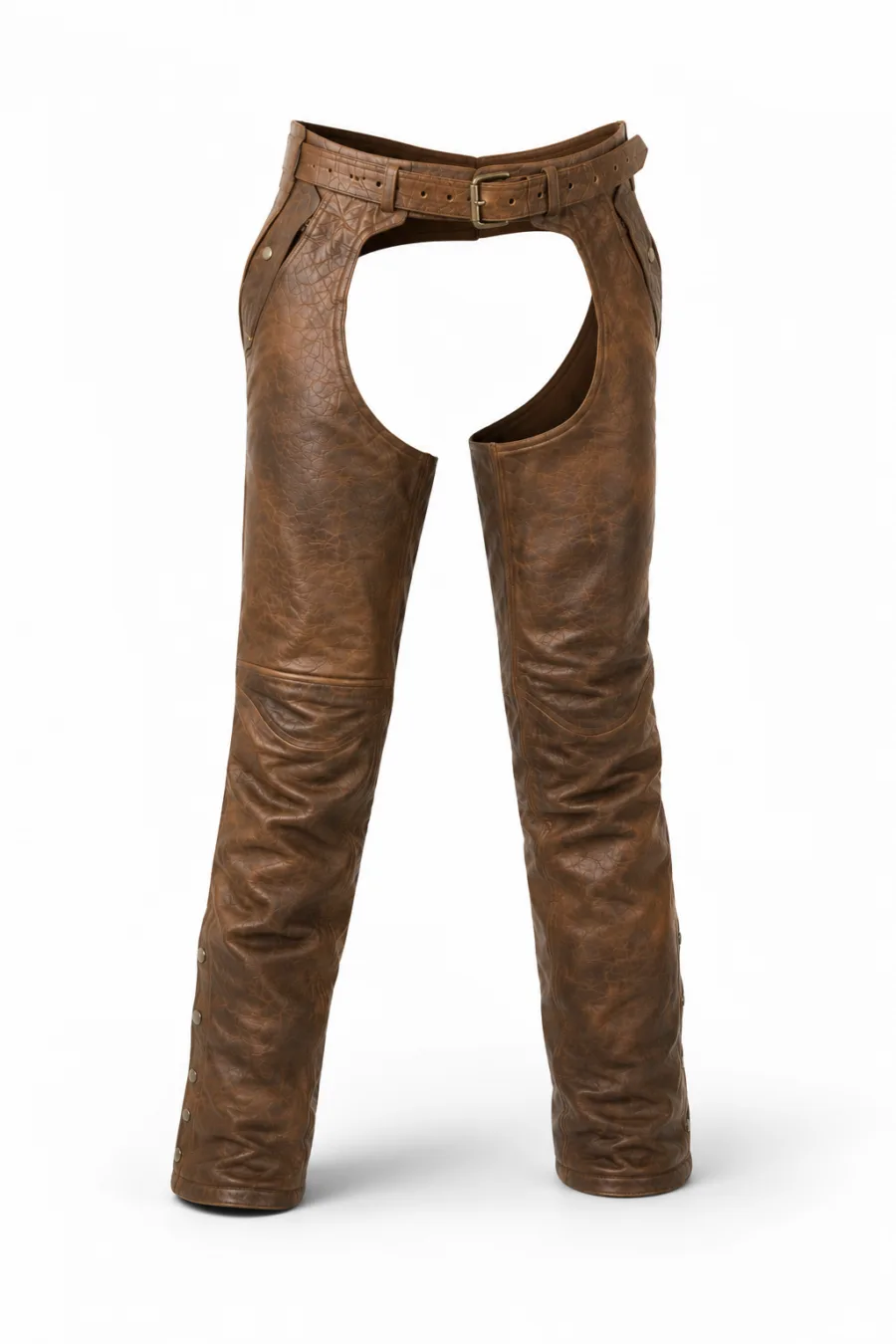Brown Leather Chaps With Removable Liner