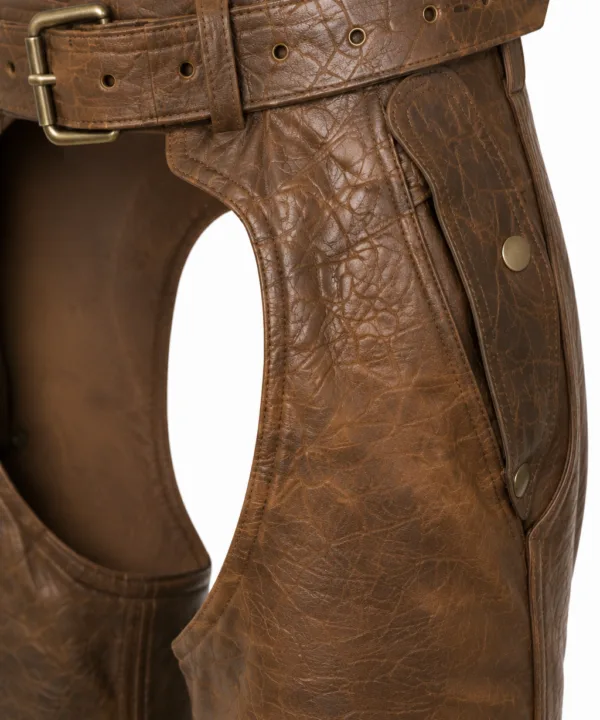 Alternative view of Brown Leather Chaps With Removable Liner