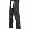Dream Apparel Black 100% Genuine Leather Motorcycle Chaps Zip-Out Liner, 4 Pockets Biker Pants