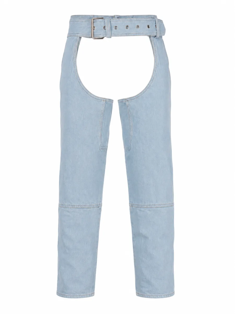 Dream Apparel Denim Look Genuine Leather Chaps