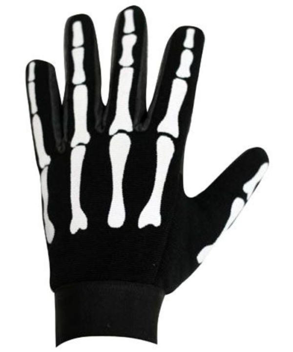 Black Skeleton Mechanic Motorcycle Gloves — Fingerless Style — Gloves, Hasbro Leather