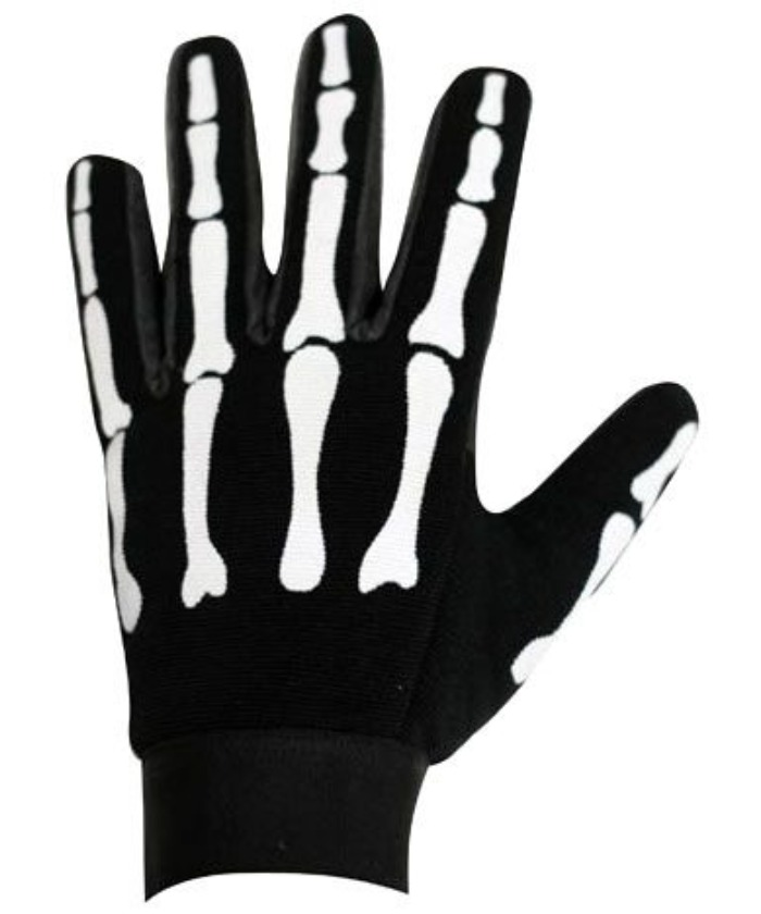 Black Skeleton Mechanic Motorcycle Gloves — Fingerless Style — Gloves, Hasbro Leather