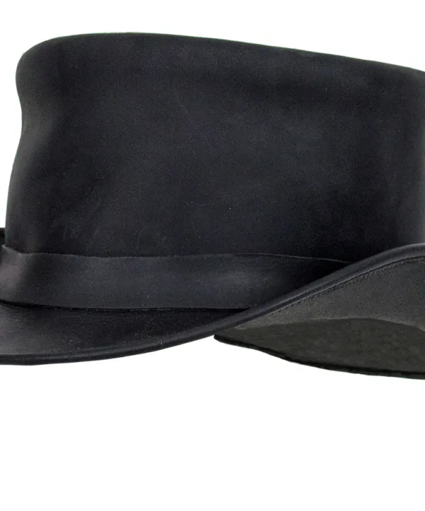 Black Leather Deadman’s Top Hat — alternate view 2, Hasbro Leather