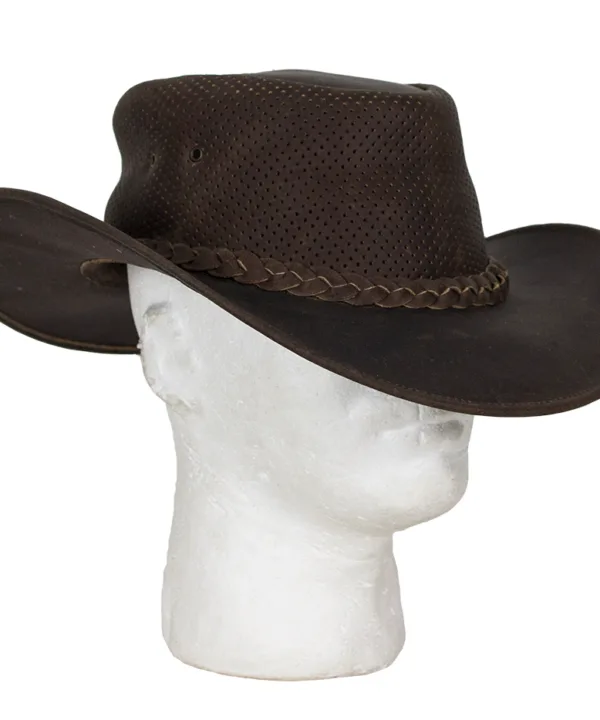 Genuine Brown Leather Gambler Hat — alternate view 6, Hasbro Leather