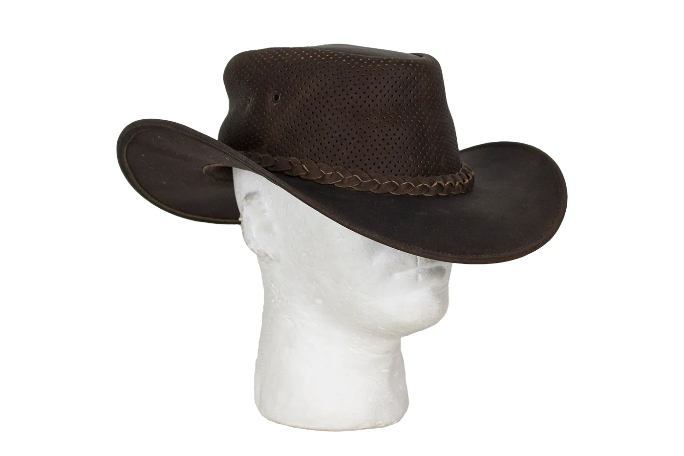 Genuine Brown Leather Gambler Hat — alternate view 6, Hasbro Leather