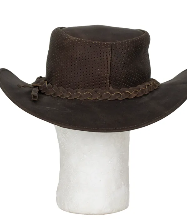 Genuine Brown Leather Gambler Hat — Hats, Hasbro Leather