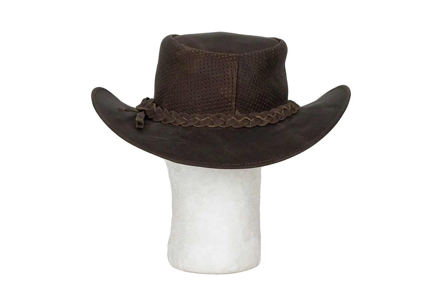 Genuine Brown Leather Gambler Hat — Hats, Hasbro Leather