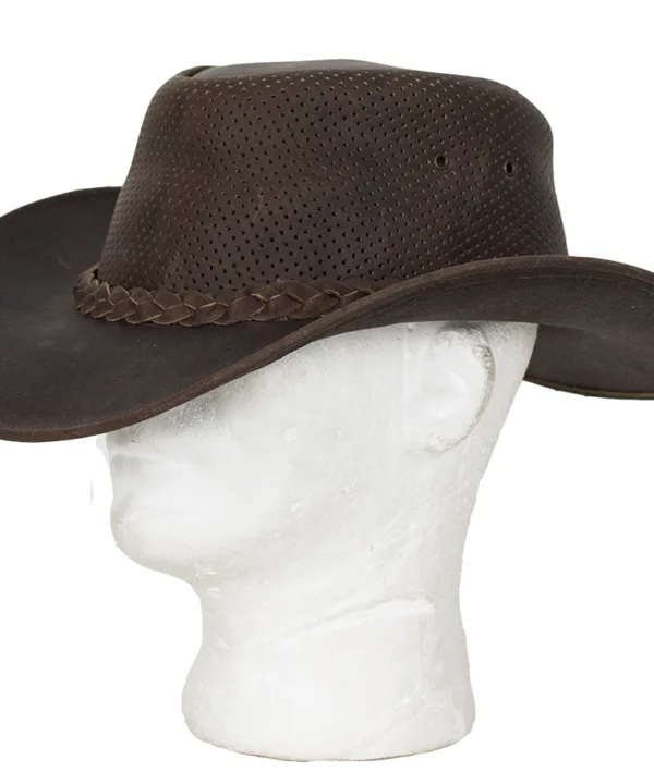 Genuine Brown Leather Gambler Hat — alternate view 5, Hasbro Leather
