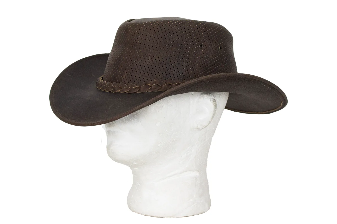 Genuine Brown Leather Gambler Hat — alternate view 5, Hasbro Leather