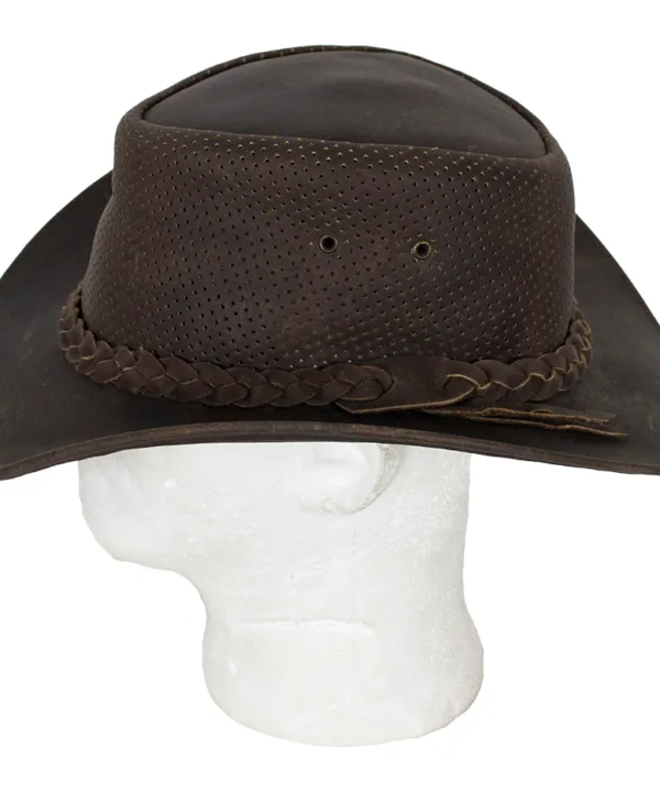 Genuine Brown Leather Gambler Hat — alternate view 4, Hasbro Leather