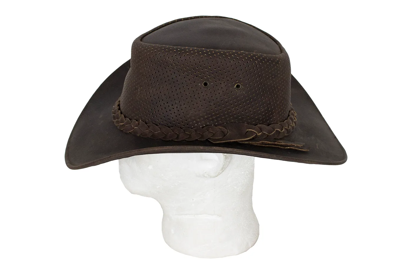 Genuine Brown Leather Gambler Hat — alternate view 4, Hasbro Leather