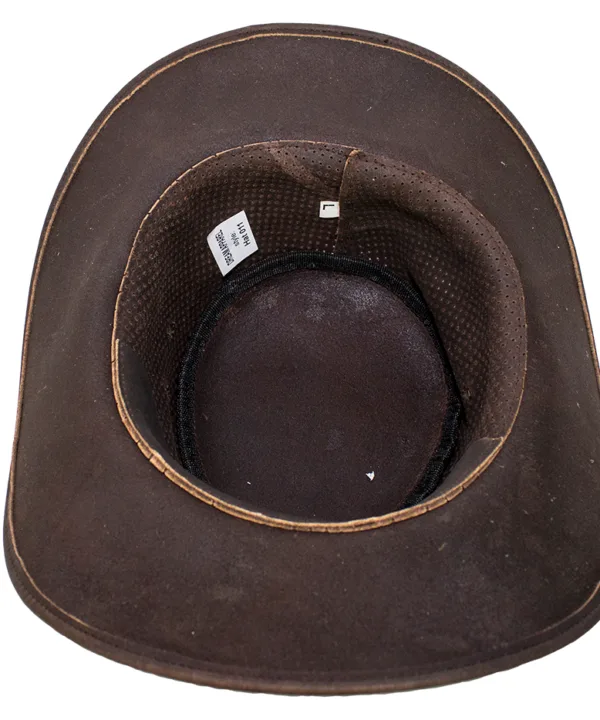 Genuine Brown Leather Gambler Hat — alternate view 2, Hasbro Leather