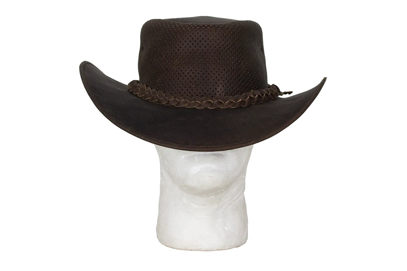 Genuine Brown Leather Gambler Hat — alternate view 3, Hasbro Leather