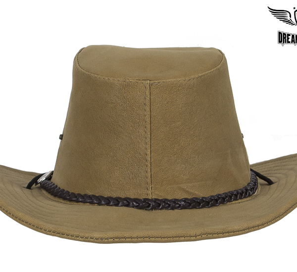 Brown Cowboy Hat with POW MIA Logo — alternate view 2, Hasbro Leather