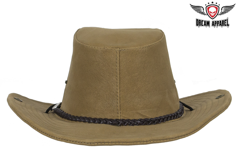 Brown Cowboy Hat with POW MIA Logo — alternate view 2, Hasbro Leather