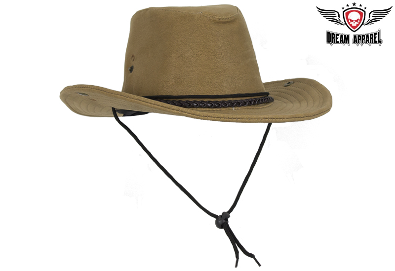 Brown Cowboy Hat with POW MIA Logo — alternate view 3, Hasbro Leather