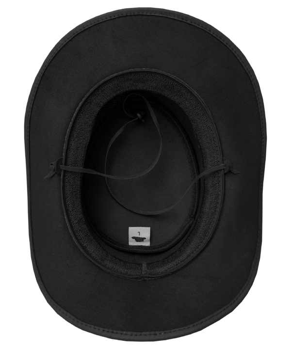 Dream Apparel Men’s Black Premium Leather Western Cowboy Studded Hat — alternate view 2, Hasbro Leather