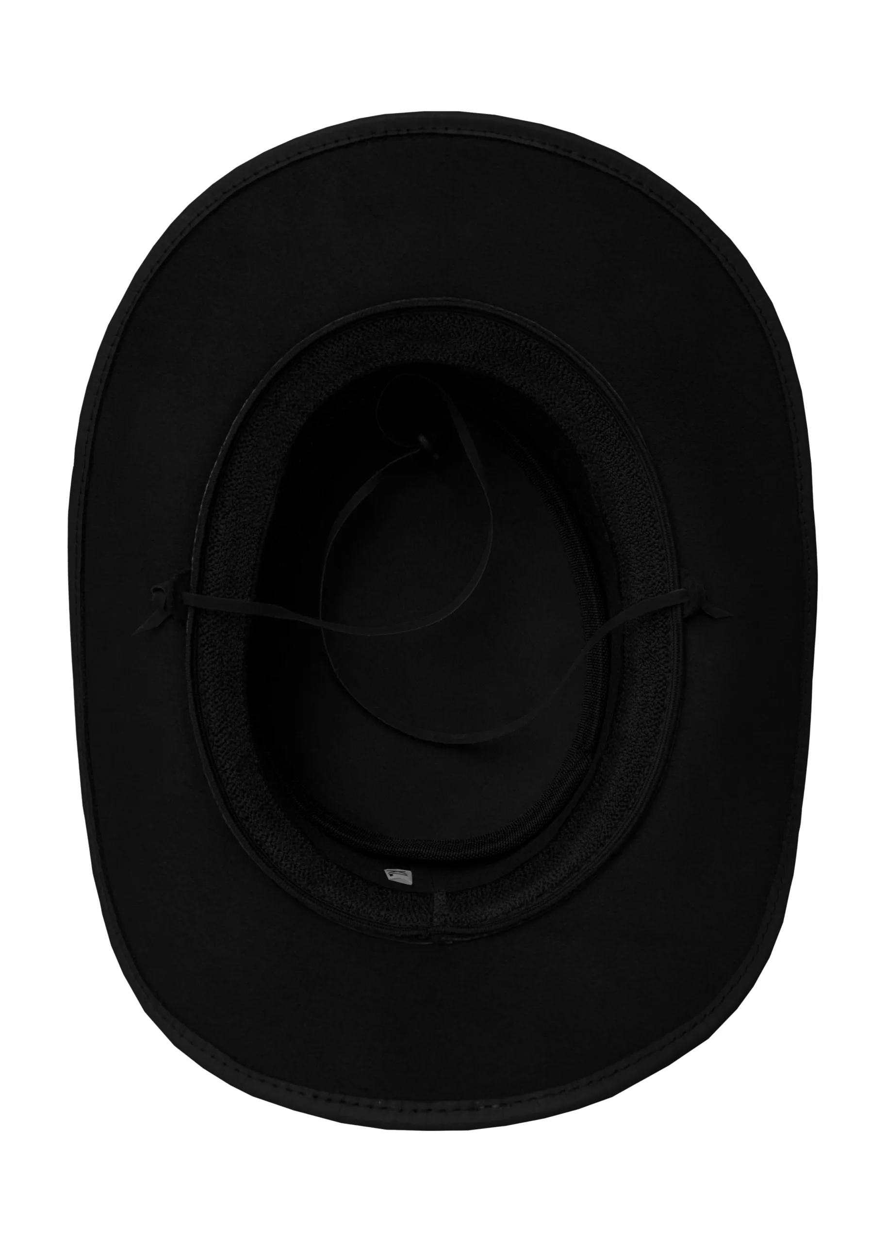 Dream Apparel Men’s Black Premium Leather Western Cowboy Hat — alternate view 2, Hasbro Leather