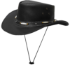 Dream Apparel Men’s Black Premium Leather Western Cowboy Hat — Hats, Hasbro Leather