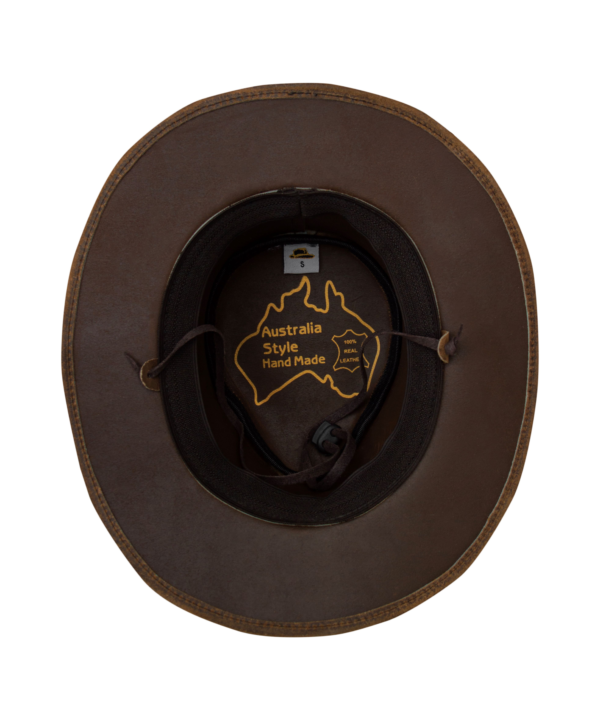 Dream Apparel Men’s Brown Premium Leather Western Cowboy Hat — alternate view 2, Hasbro Leather