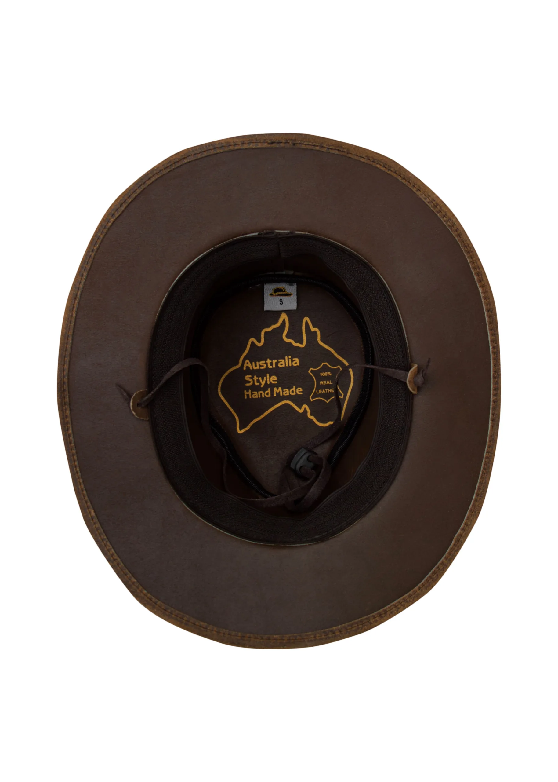 Dream Apparel Men’s Brown Premium Leather Western Cowboy Hat — alternate view 2, Hasbro Leather