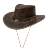Dream Apparel Men’s Brown Premium Leather Western Cowboy Hat — Hats, Hasbro Leather
