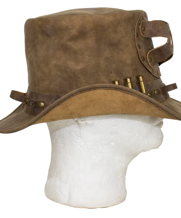Brown Leather Deadman Top Hat — alternate view 6, Hasbro Leather