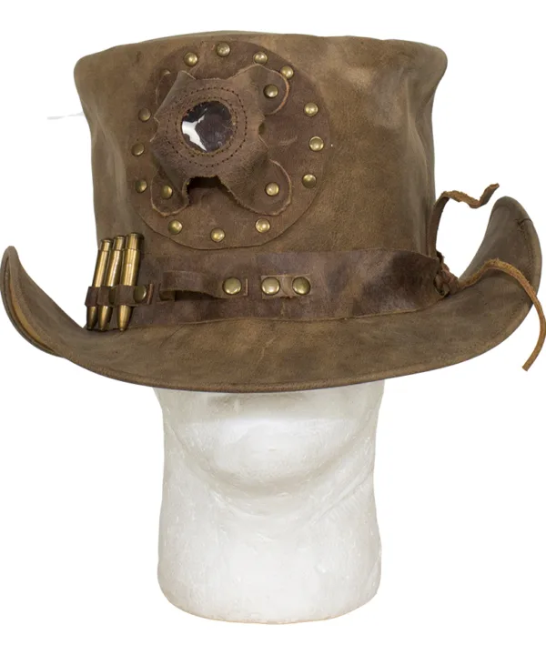 Brown Leather Deadman Top Hat — Hats, Hasbro Leather