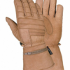 Men’s Leather Gauntlet Motorcycle Gloves HI230DB — Double Protection — Riding Gloves, Hasbro Leather